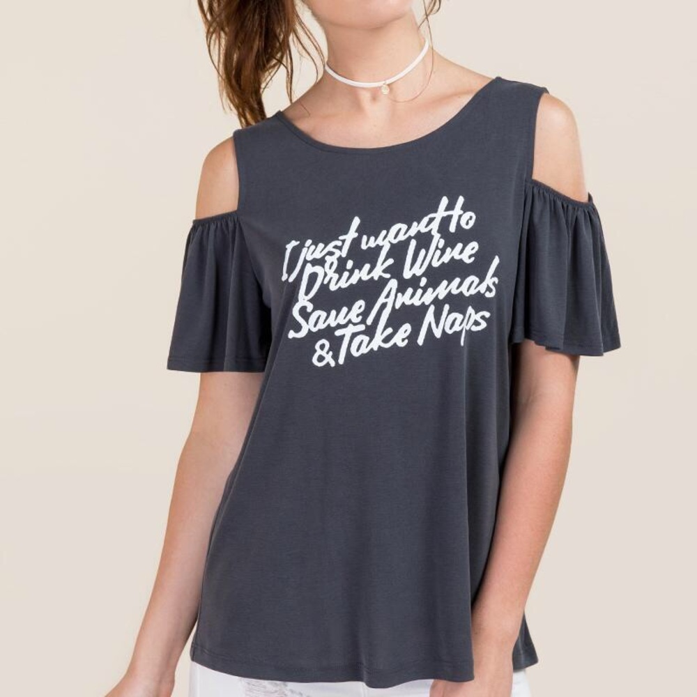 Cold shoulder cupro tee